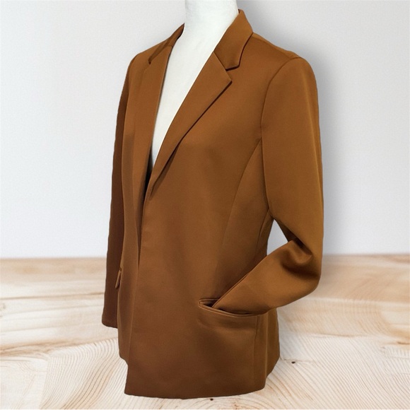 NWT Magaschoni Open Front Brown Blazer - Picture 3 of 7